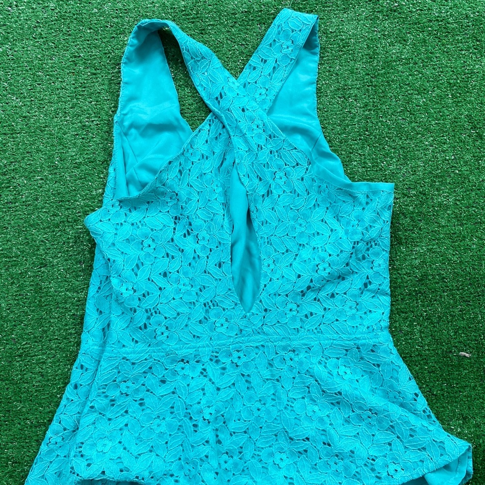 Green floral top